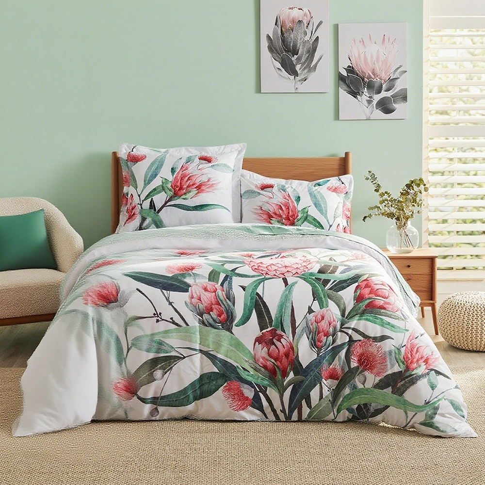 Monica Floral Botanical Painettu pussilakanasetti