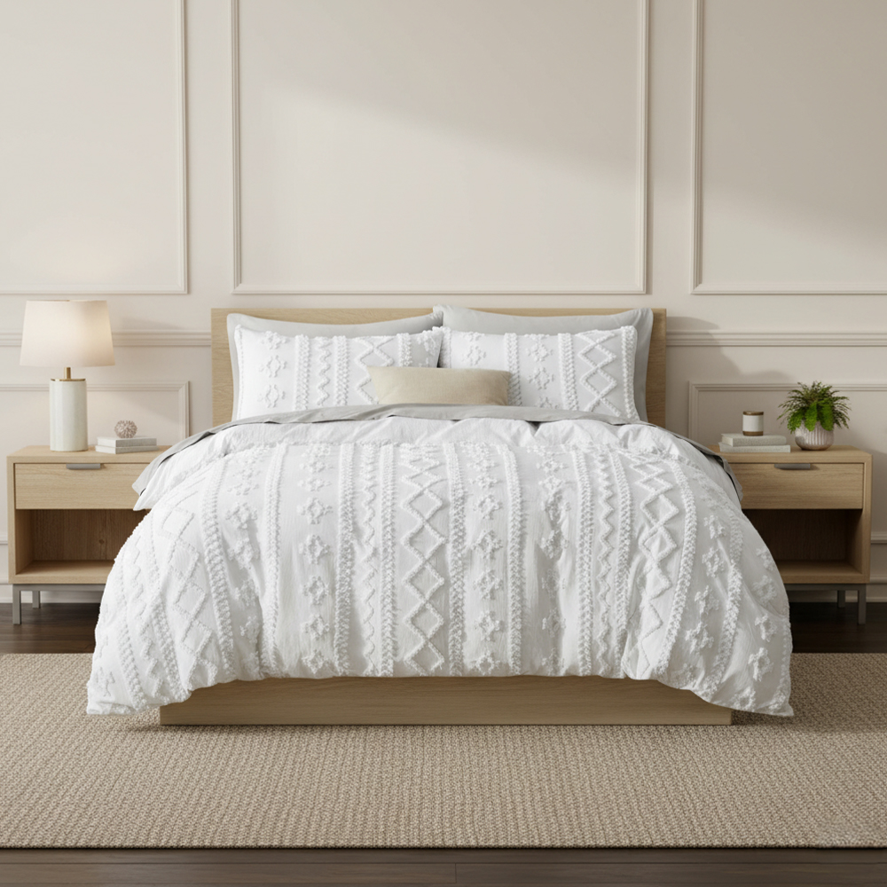 Milano Tufted Leopard Chenille -kirjontapeittosetti