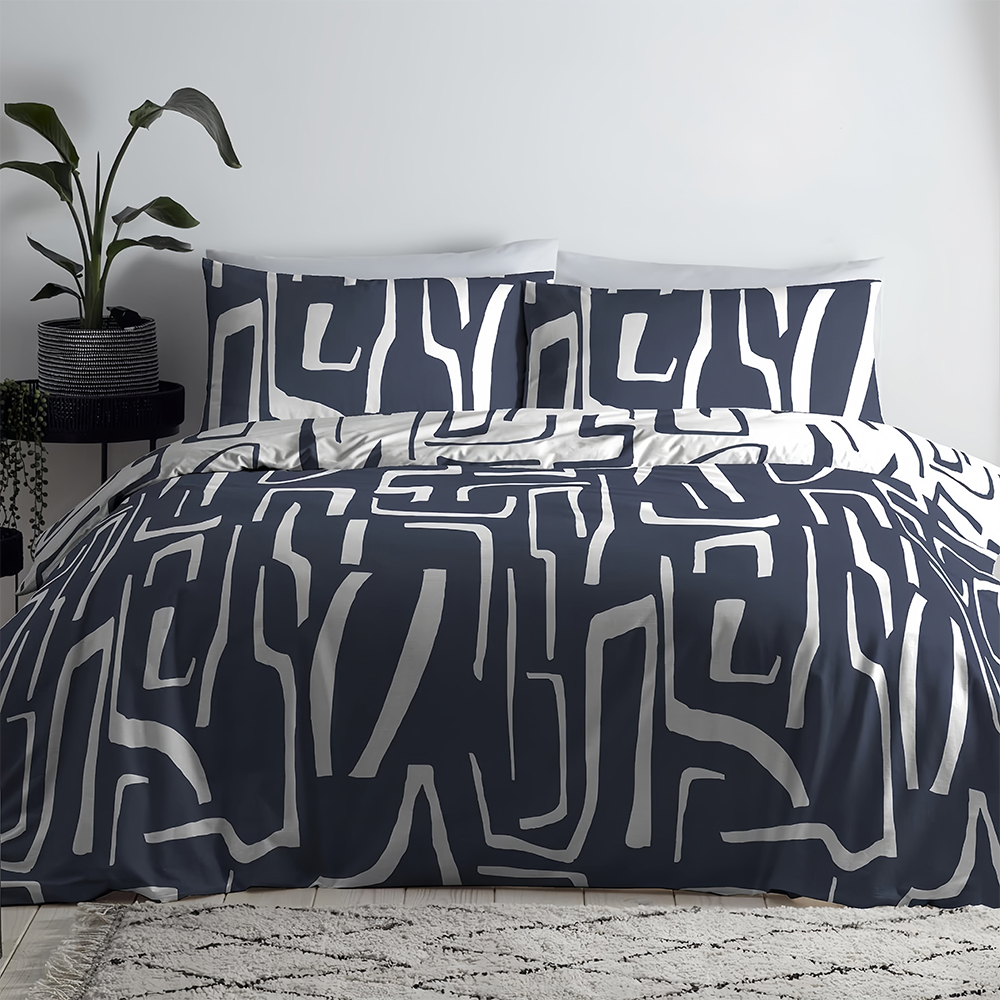 Adria Geometric Painettu pussilakana Pussilakanat vuodevaatteet setti