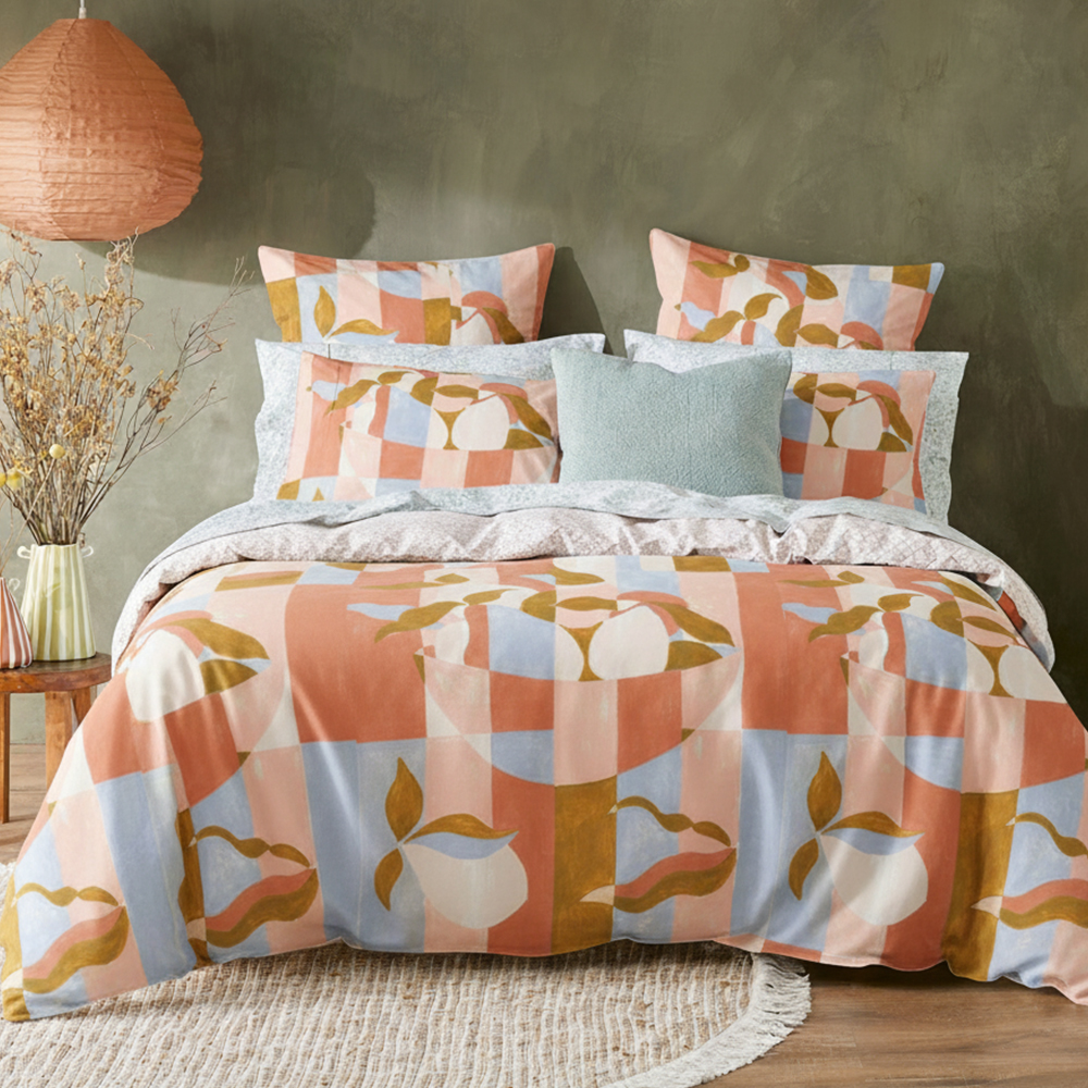 Coleraine Watercolour Geometric Prints Pure Microfiber Cotton Printed Pussilakana Pussilakana Setti Vuodesetti